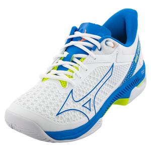 Men`s Wave Exceed Tour 5 AC Tennis Shoes White and Peace Blue