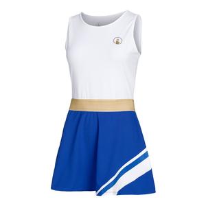 Women`s Quiet Please Retro Stripe Champions Dress White and Blue