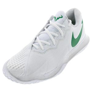 Men`s Rafa Zoom Vapor Cage 4 Tennis Shoes White and Kelly Green