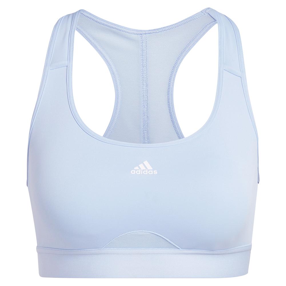 Adidas Women`s Powerreact A-C Cup Medium Support Sports Bra Blue Dawn