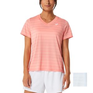 Women`s Court Stripe Short Sleeve Tennis Top