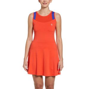 Women`s Sleeveless Illusion Mesh Tennis Dress with Shelf Bra