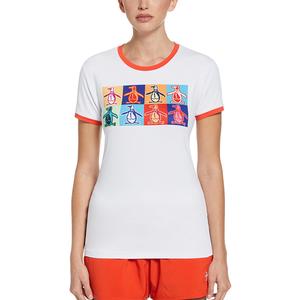 Women`s Pop Art Pete Performance Tennis Tee Bright White