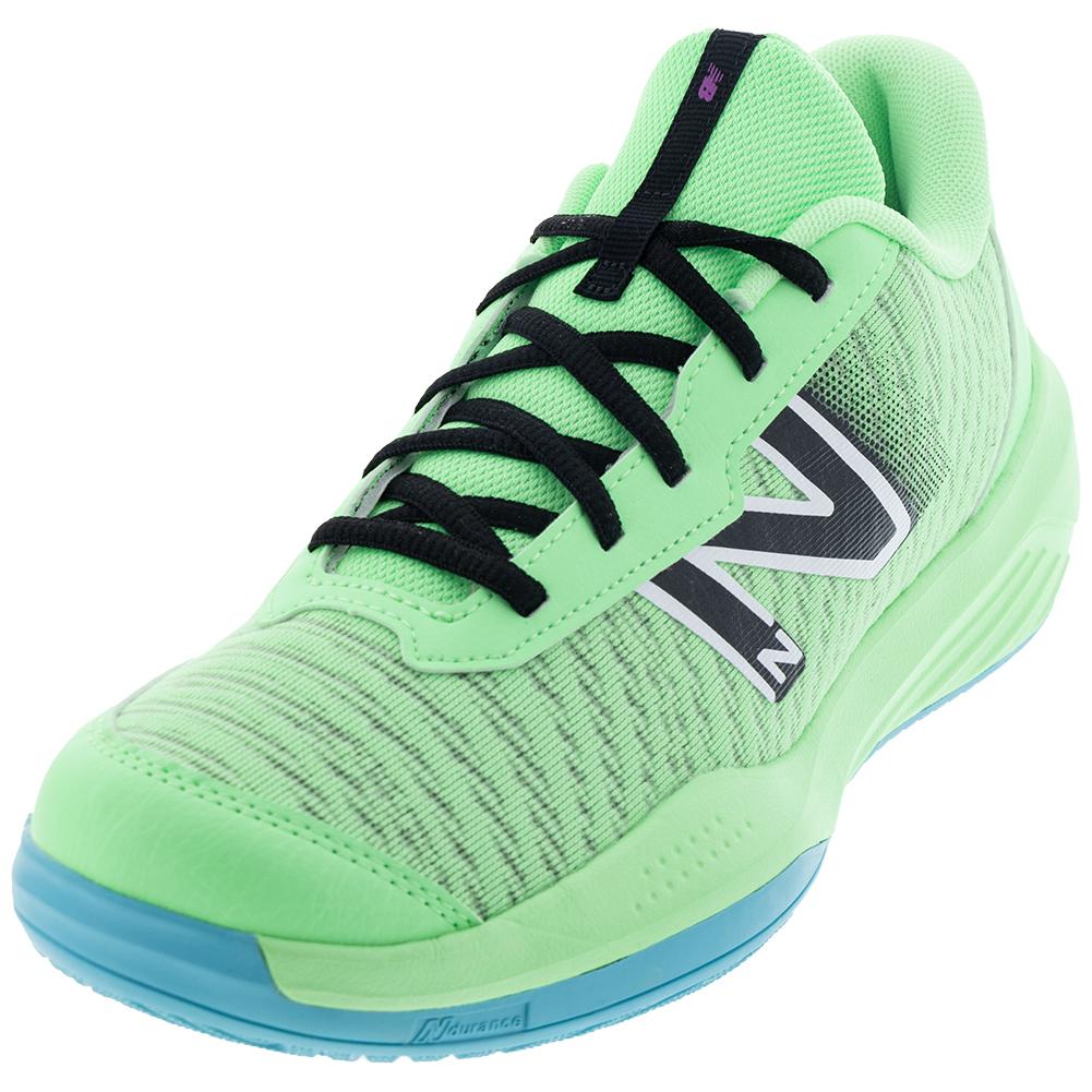 New Balance Juniors` 996v5 Shoes Electric Jade and Black