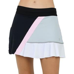 Women`s Reflective 15 Inch Tennis Skort Black Wave