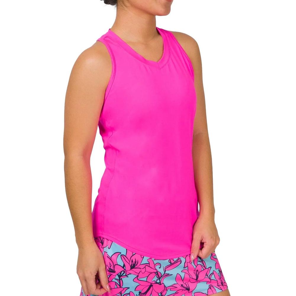 Jofit Women`s Performance Tennis Tank Fluorescent Pink