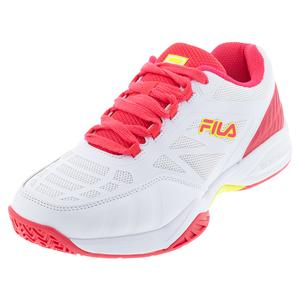 Junior`s Axilus Tennis Shoes White and Deep Pink