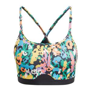 Women`s Aeroreact A-C Cup Light Support Bra Floral Black and Semi Court Green