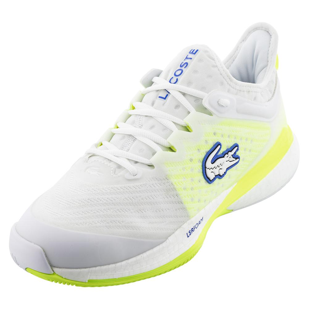 Men`s AG-LT23 Lite Tennis Shoes White and Yellow