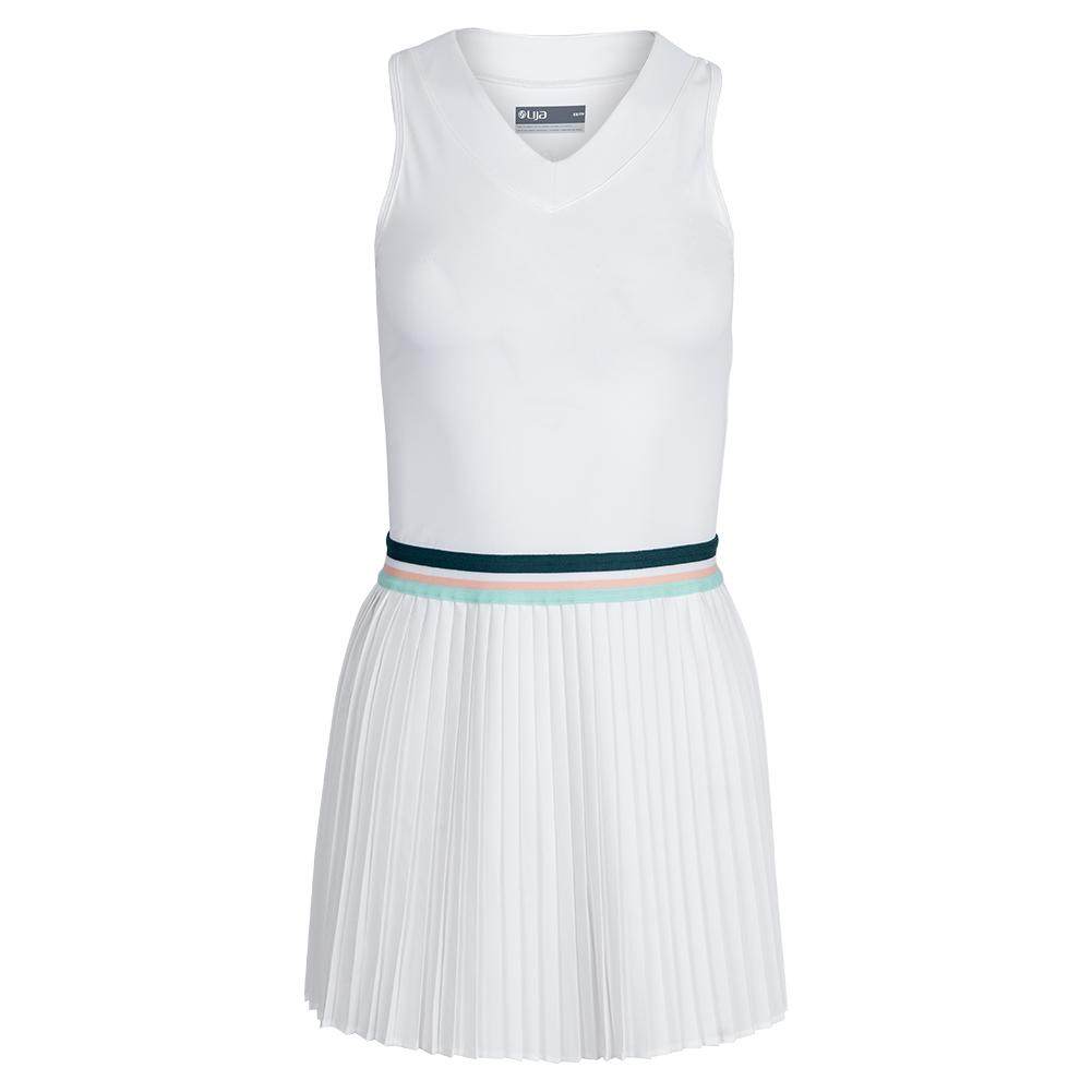 LIJA Women`s Elite Pleated Nevo Vale Tennis Dress White