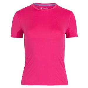 Women`s Alexa Short Sleeve Tennis Crew Neck Fuchsia