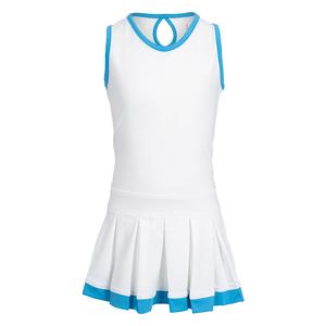 Girl`s Keyhole Pleat Tennis Dress White
