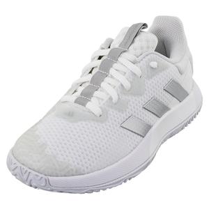 Women`s SoleMatch Control Tennis Shoes White and Metallic Silver
