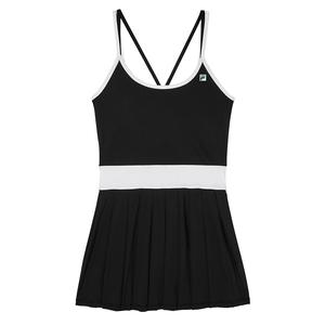 Women`s La Finale Pleated Tennis Dress Shattered Black