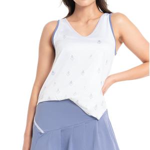 Women`s Breezy Ikat Tennis Tank White