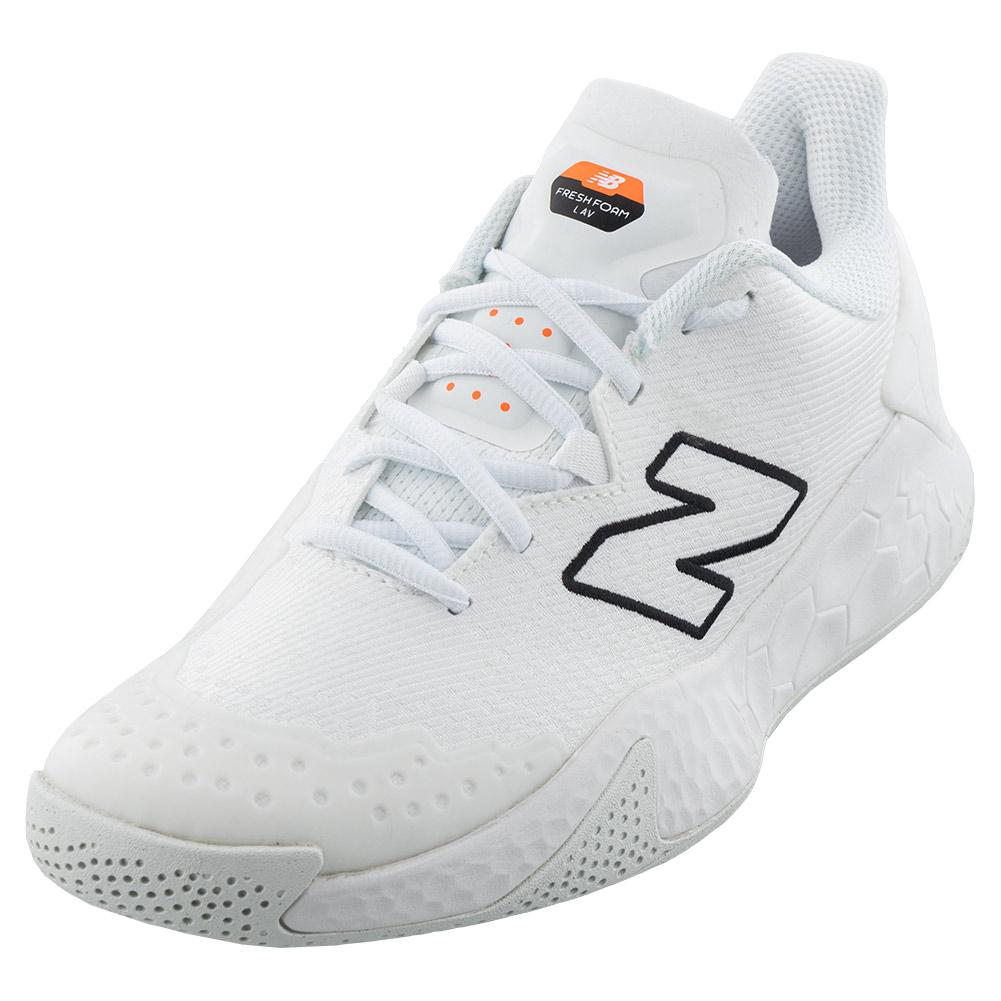 New Balance Men`s Fresh Lav Width Tennis Shoes White and Black