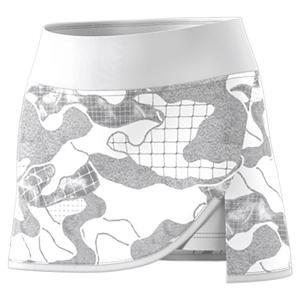 Women`s Club Graphic Tennis Skort White and Grey Two