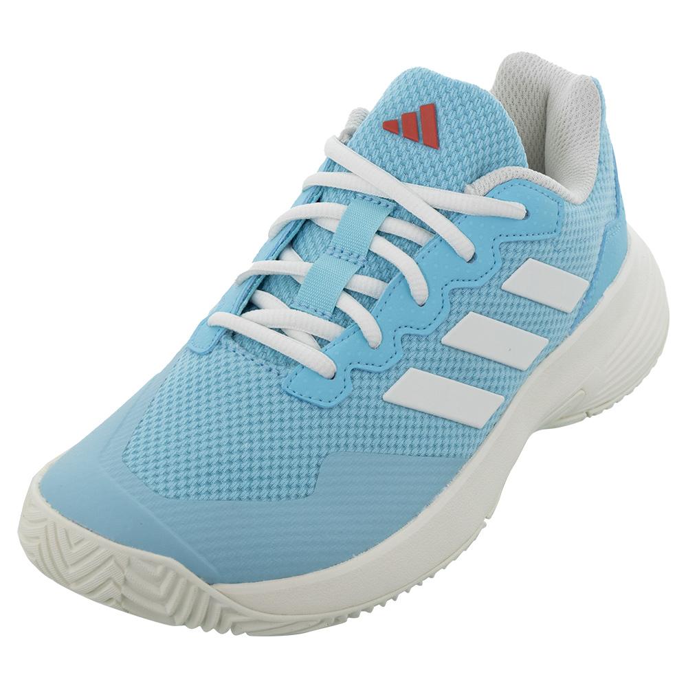 adidas Women`s GameCourt 2 Tennis Shoes Light Aqua and Off White