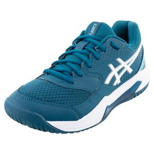 Men`s Gel-Dedicate 8 Tennis Shoes Restful Teal and White