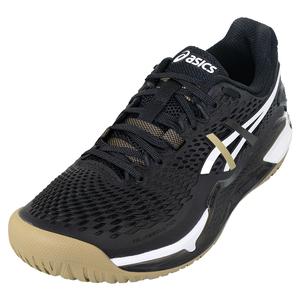 Men`s Gel-Resolution 9 Tennis Shoes Black and Camel