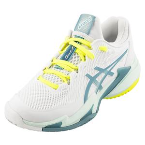 Women`s Court FF 3 Tennis Shoes White and Soothing Sea