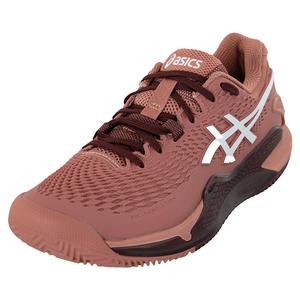 Women`s Gel-Resolution 9 Clay Tennis Shoes Light Garnet and White