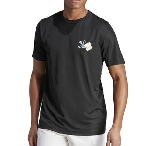 Men`s Padel Graphic Tennis Top Black