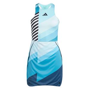 Women`s Aero Ready Transformative Tennis Dress Flash Aqua and Black