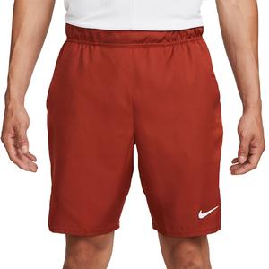 Men`s Court Dri-Fit Victory 9 Inch Tennis Short Rugged Orange and White