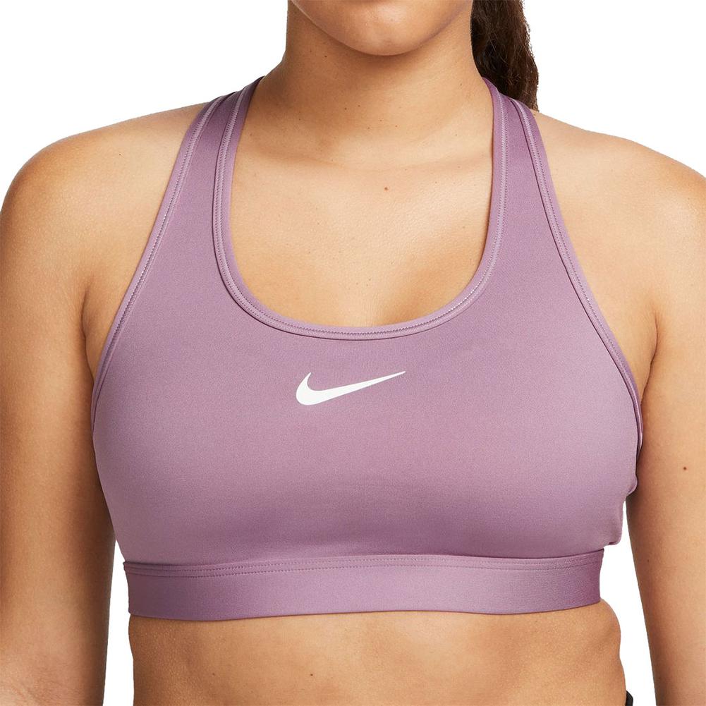Nike Dri Fit Swoosh Medium Support Pad Sports Bra Purple