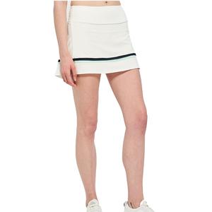 Women`s Banded Arena 13 Inch Tennis Skort White and Dark Navy