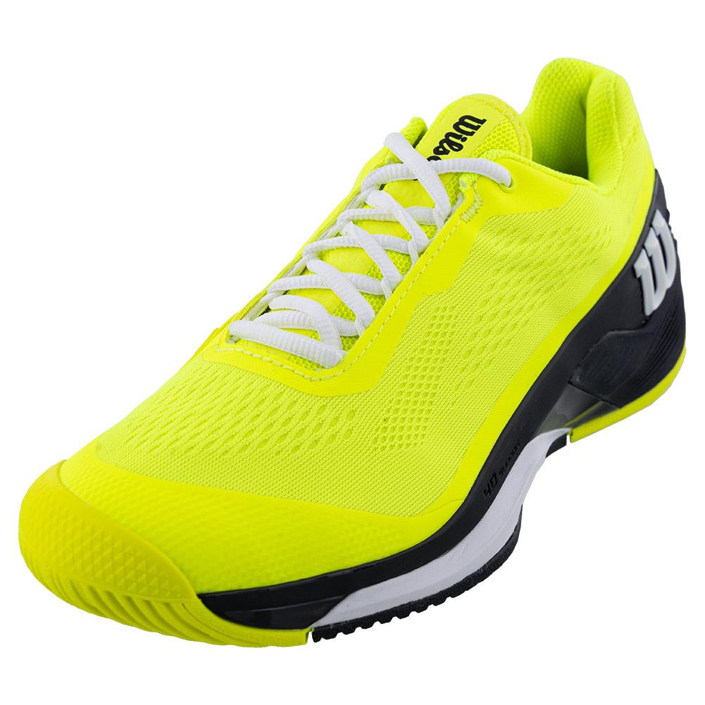 Wilson Men`s Rush Pro 4.0 Tennis Shoes Safety Yellow and Black