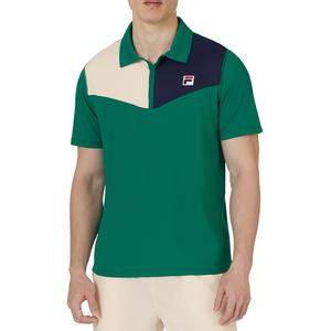 Men`s Heritage Color Block Tennis Polo Ultramarine Green