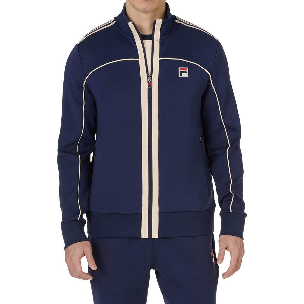 Men`s Heritage Track Tennis Jacket Fila Navy and Ecru
