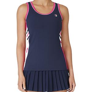 Womens Heritage Full Coverage Tennis Tank Fila Navy and Fuchsia Purple