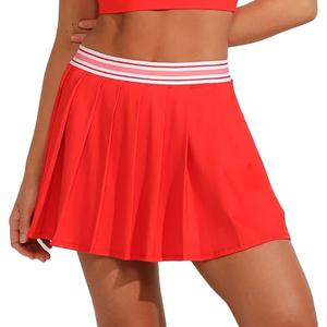 Women`s Speedy High Waisted Tennis Skirt Flame Red