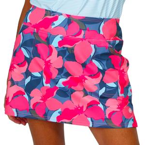 Women`s 14 Inch Mina Tennis Skort Blooms Print