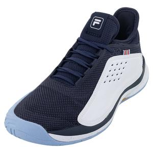 Men`s Mondo Forza Tennis Shoes White and Navy