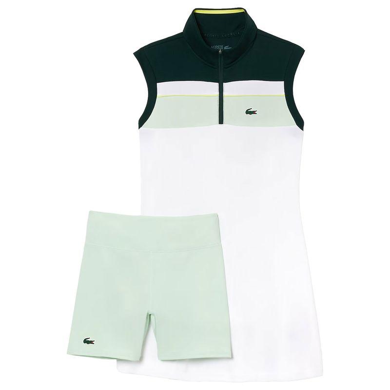 lave mad dannelse bladre Lacoste Women`s US Open Tennis Dress Blanc and Sinople