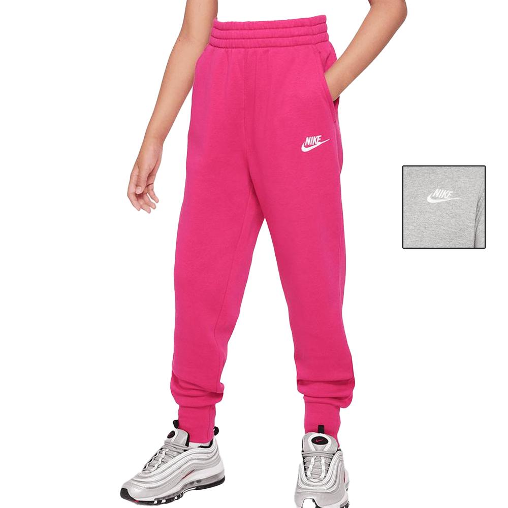 Nike Girl`s Club Fleece High-Waisted Fitten Pants
