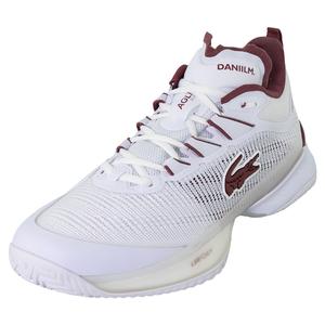 Men`s Medvedev AG-LT23 Ultra Tennis Shoes White and Burgundy