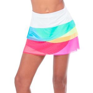 Girl`s Mesh Scallop Tennis Skort Rainbow