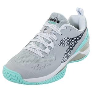 Women`s Blushield Torneo 2 AG Tennis Shoes Silver DD and Aruba Blue