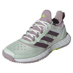 Women`s adizero Ubersonic 4.1 Tennis Shoes White and Aurora Metallic