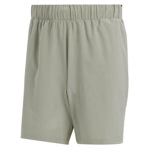 Men`s 9 Inch Club Woven Stretch Tennis Shorts SIlver Pebble