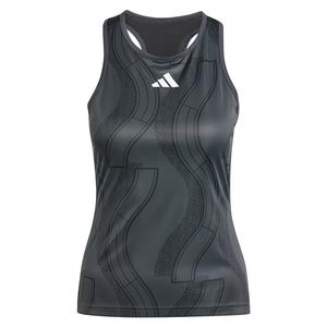 Women`s Graphic Tennis Tank Carbon and Black