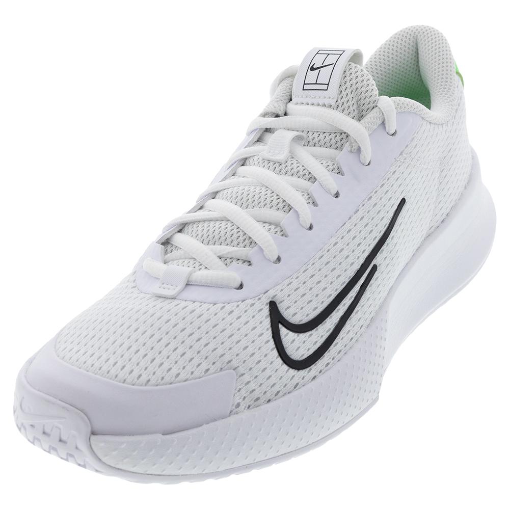 NikeCourt Women`s Vapor Lite 2 Tennis Shoes White and Poison Green