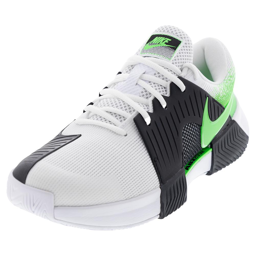NikeCourt Women`s Zoom GP Challenge 1 Tennis Shoes White and Poison Green