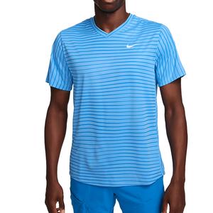 Men`s Dri-Fit Victory Tennis Top University Blue and White