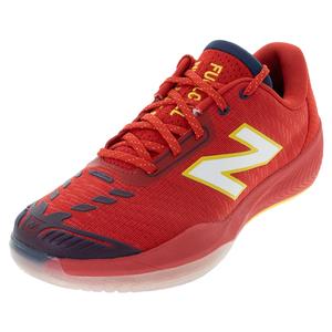 Men`s Fuel Cell 996v5 D Width Tennis Shoes True Red and White